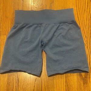 High-Waisted Blue Athletic Shorts